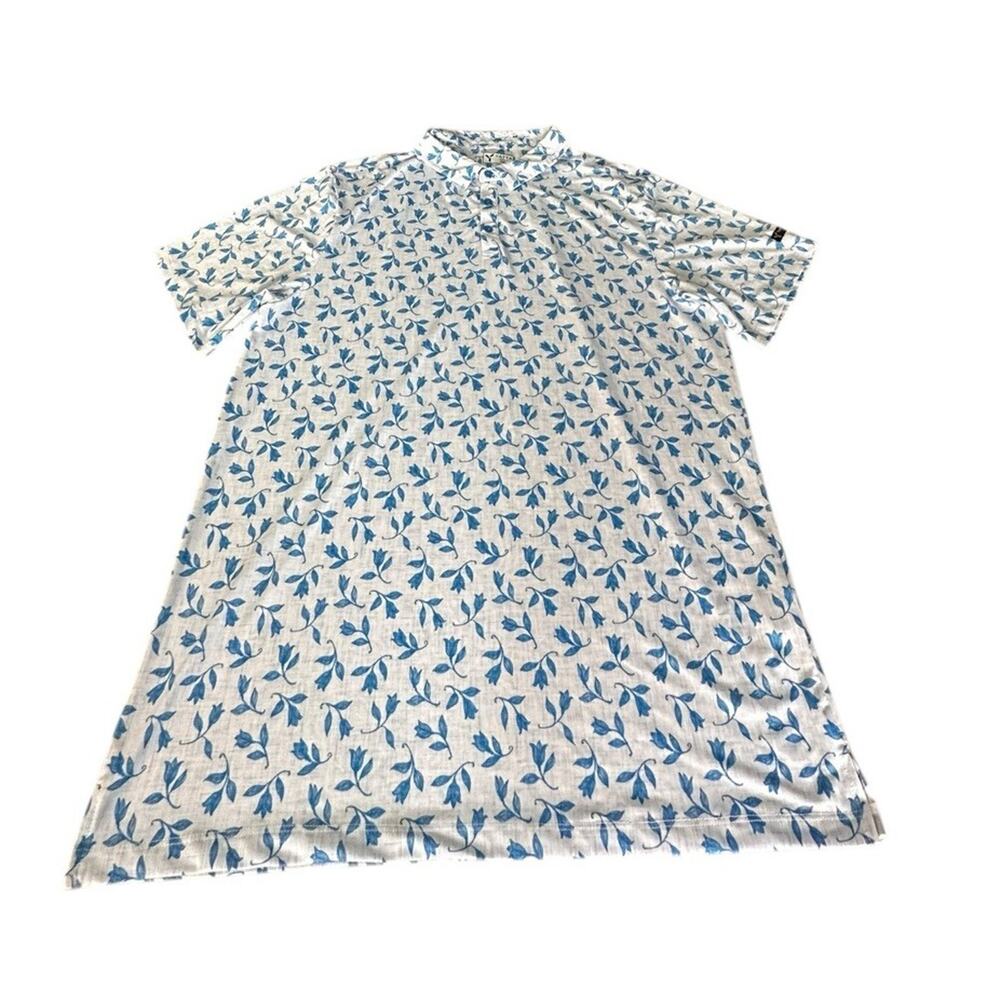 Yatta Golf Polo Coastal Flower All Over Print Men's Size 2XL
